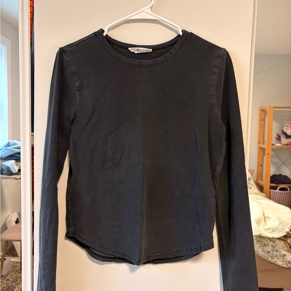 Double Zero Black Crewneck Tee 100% Cotton